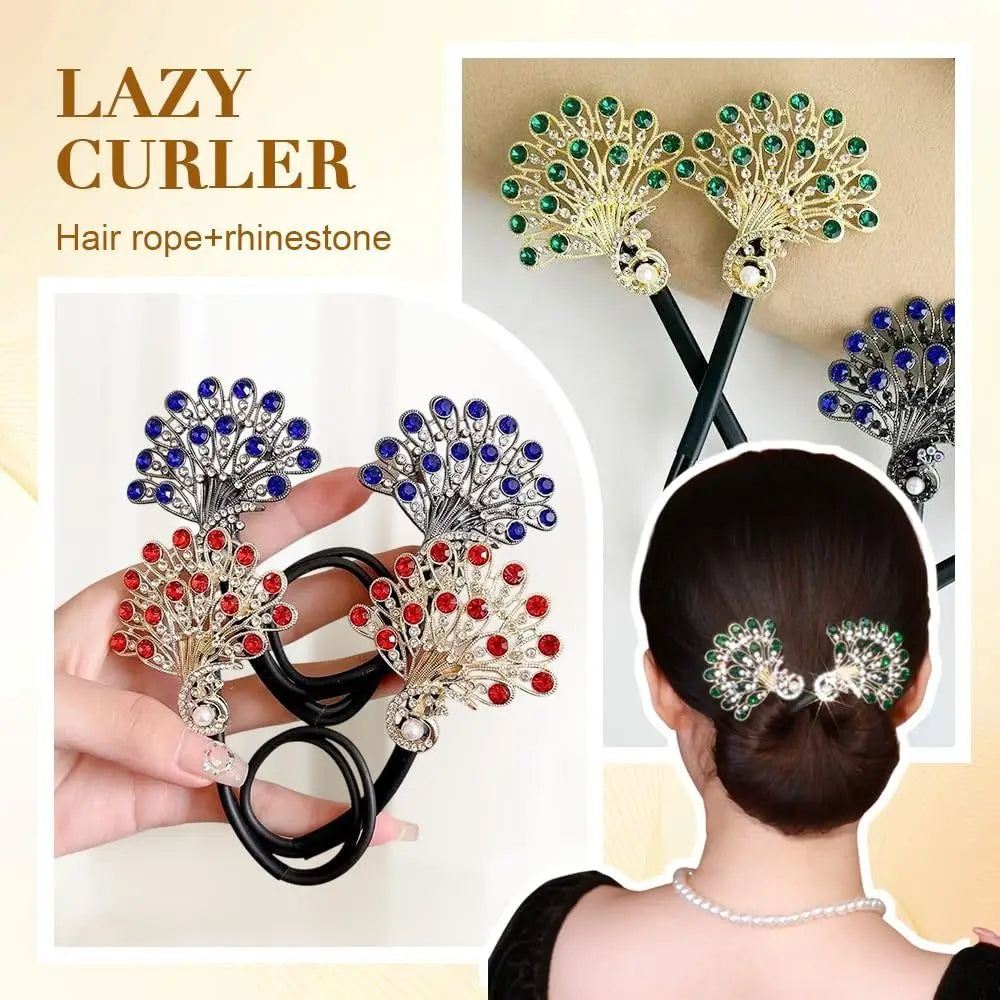 Elegant Peacock Shape Hair Bun Maker Twist Headwear Easy Fast Snap Hairstyle Twist Roll Hair Tool Hair Curler Women Zpaxo