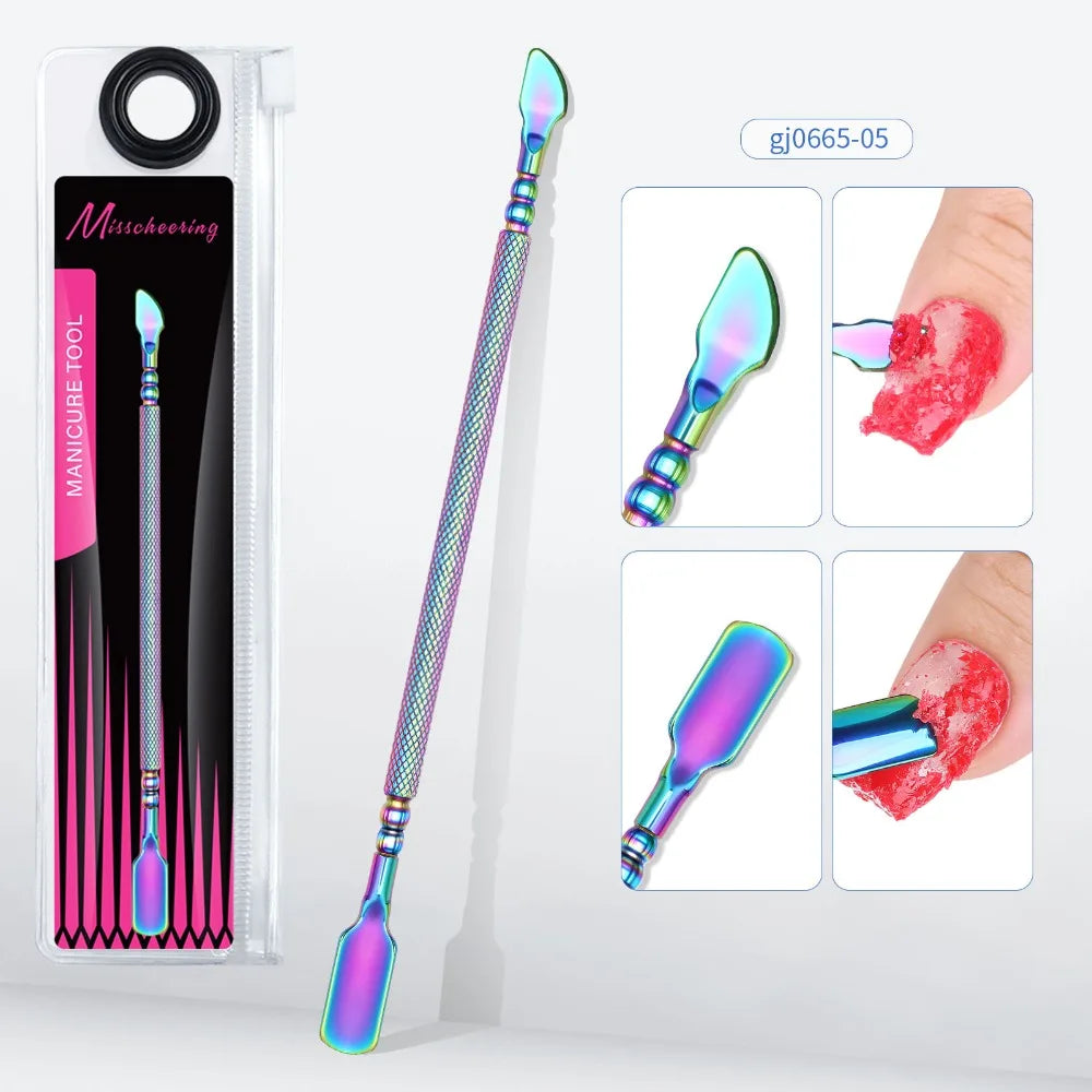 Double Head Nail Cuticle Pusher Hook Stainless Steel Gel Polish Zpaxo Style 05