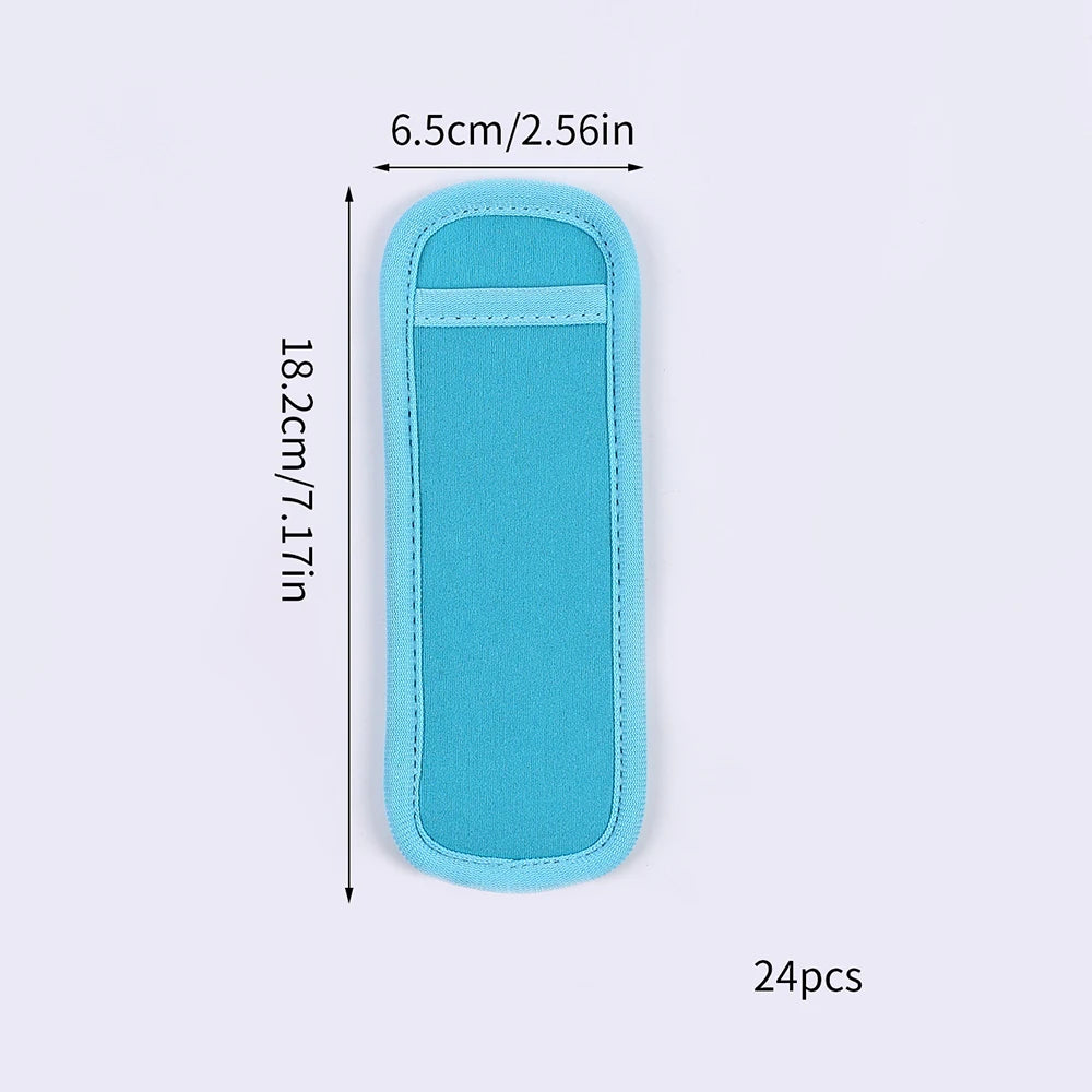 24Pcs Reusable Ice Pop Sleeves Popsicle Bags Antifreezing Ice Pop Holder Freezer Pop Holders Zpaxo Blue