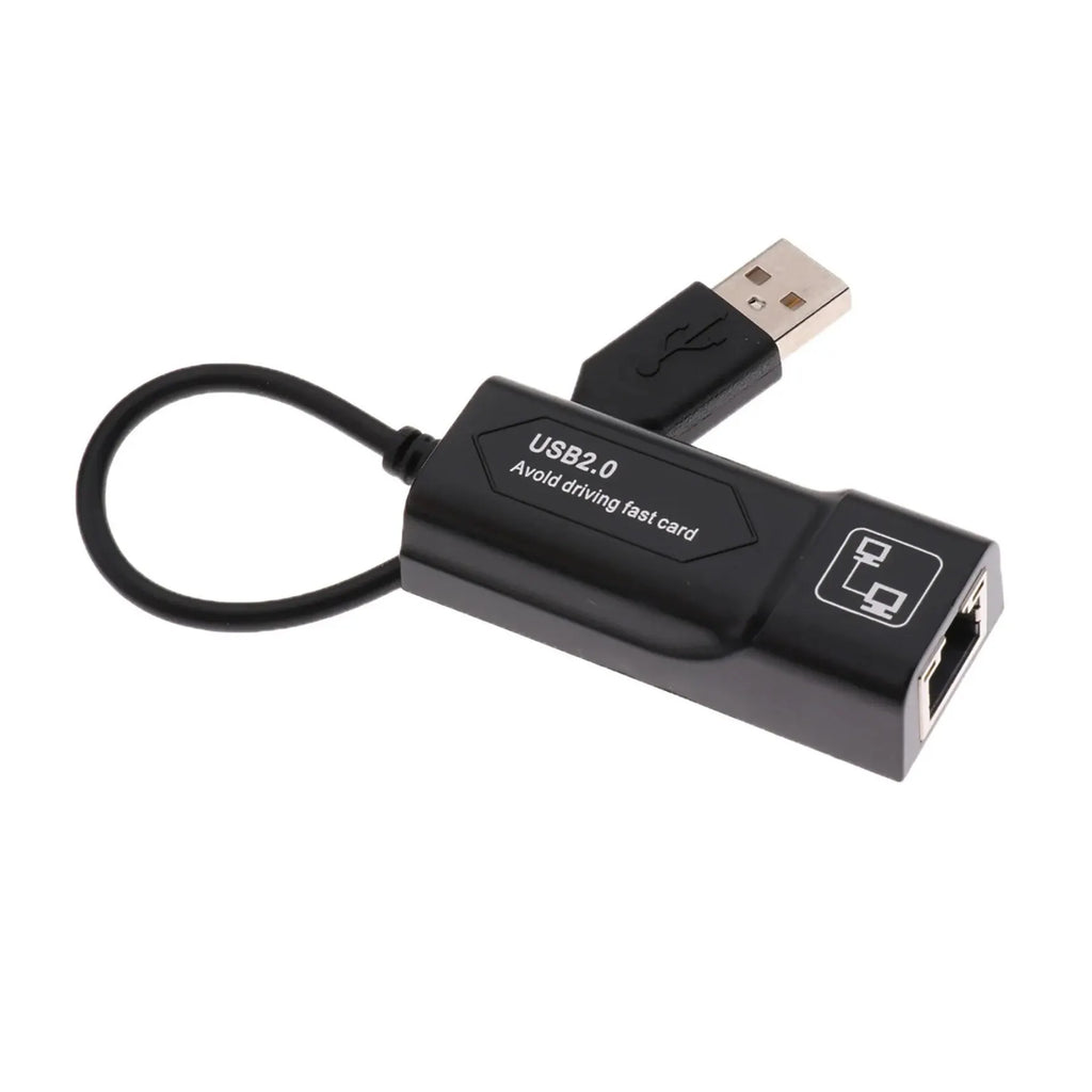 USB2 0 RJ45 Network Cable Adapter 100Mbps Wired Card External Drive Zpaxo Black