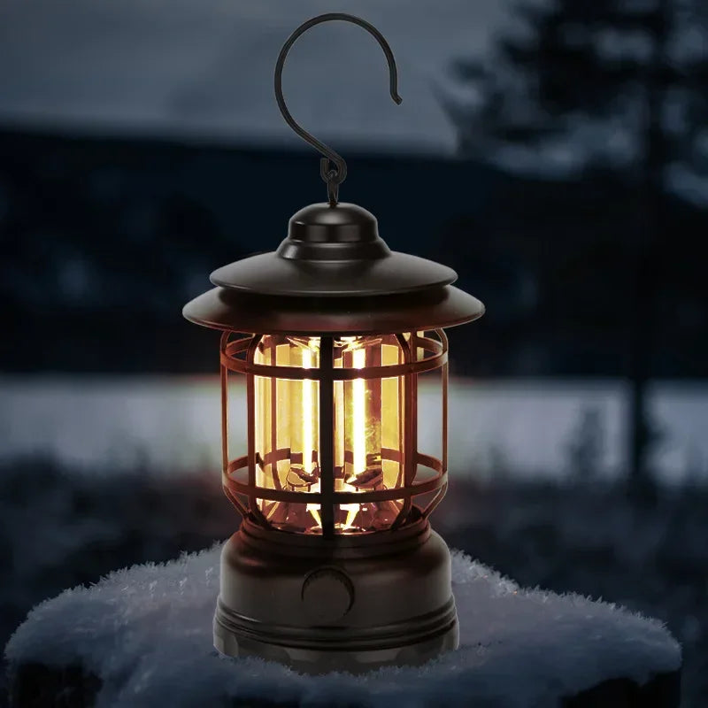 Retro LED Camping Lantern – Waterproof Portable Outdoor Light