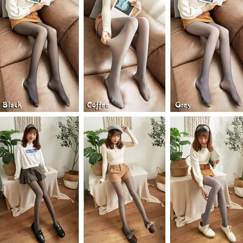 Insulated Tights Women Warm Tights for Winter Leg Warmers Thermo Pantyhose Women's Warm Fleece Lined Tights Thermal Stockings Zpaxo