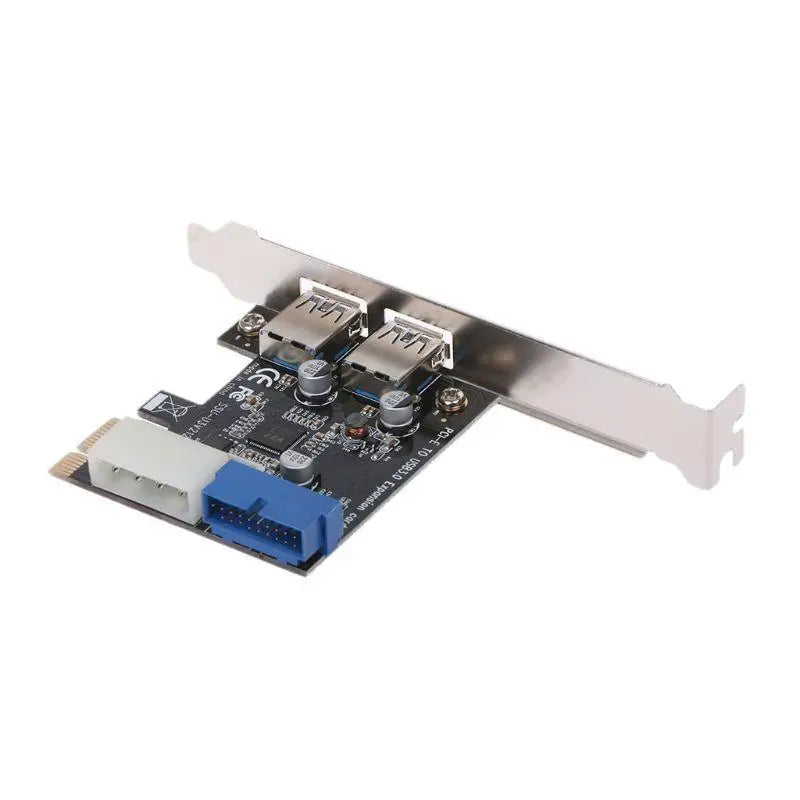 652F PCI for Express to Dual 19Pin USB3.0 Card PCI-e to Internal 20Pin Male Ports Ada Zpaxo