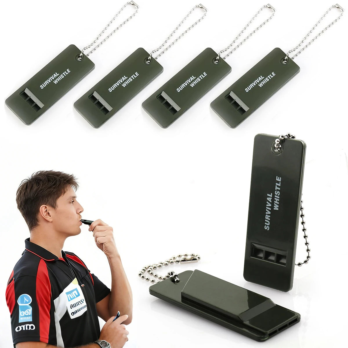 Loud Emergency Survival Whistle – Flat Keychain Safety Whistle