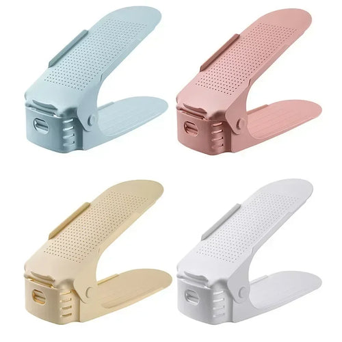 New 10Pcs Shoe Stacker Adjustable Shoe Slots Organizer Shoes Slots Space Saver Double Deck Rack Holder For Closet Organization Zpaxo