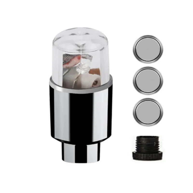 LED Tire Valve Cap Lights – Car, Bike & Motorcycle (2/4/8 Pk)