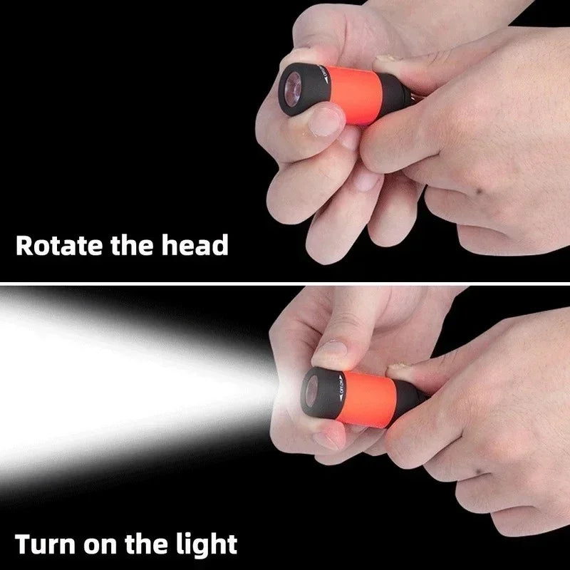 USB Rechargeable Mini Keychain Flashlight – 300 Lumen LED