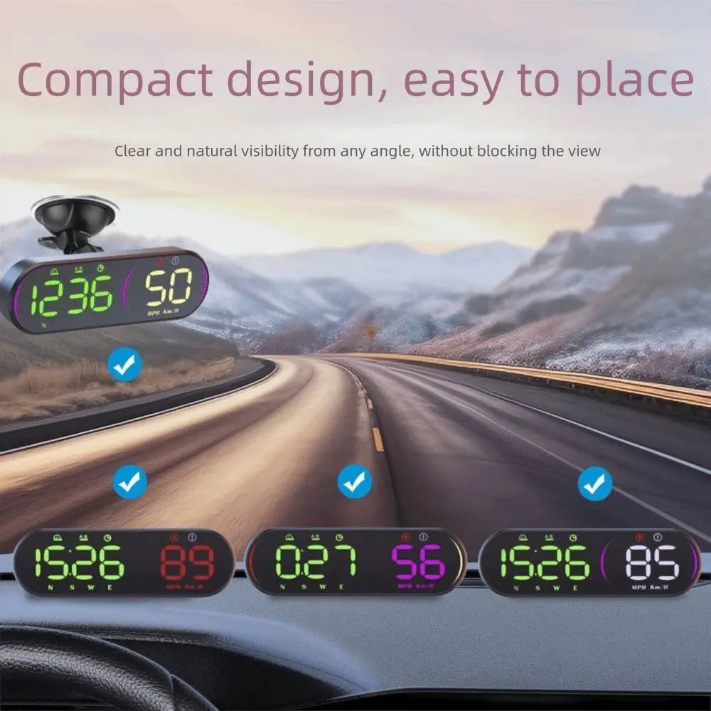 HUD Car Head Up Display Universal Plastic Digital Speedometer KMH MPH Zpaxo