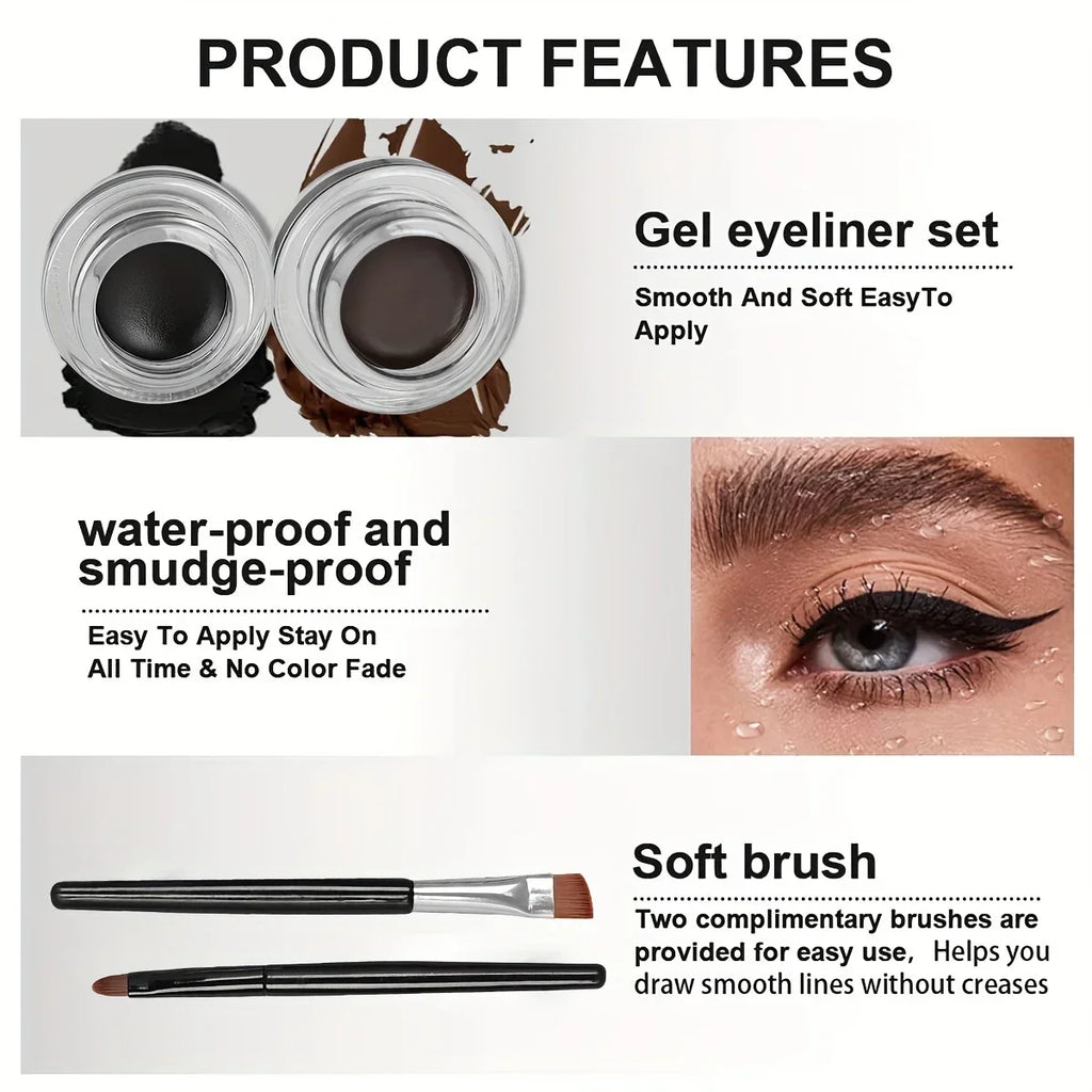 Eyeliner Gel Eyebrow Pomade Waterproof Sweatproof Smudge Proof