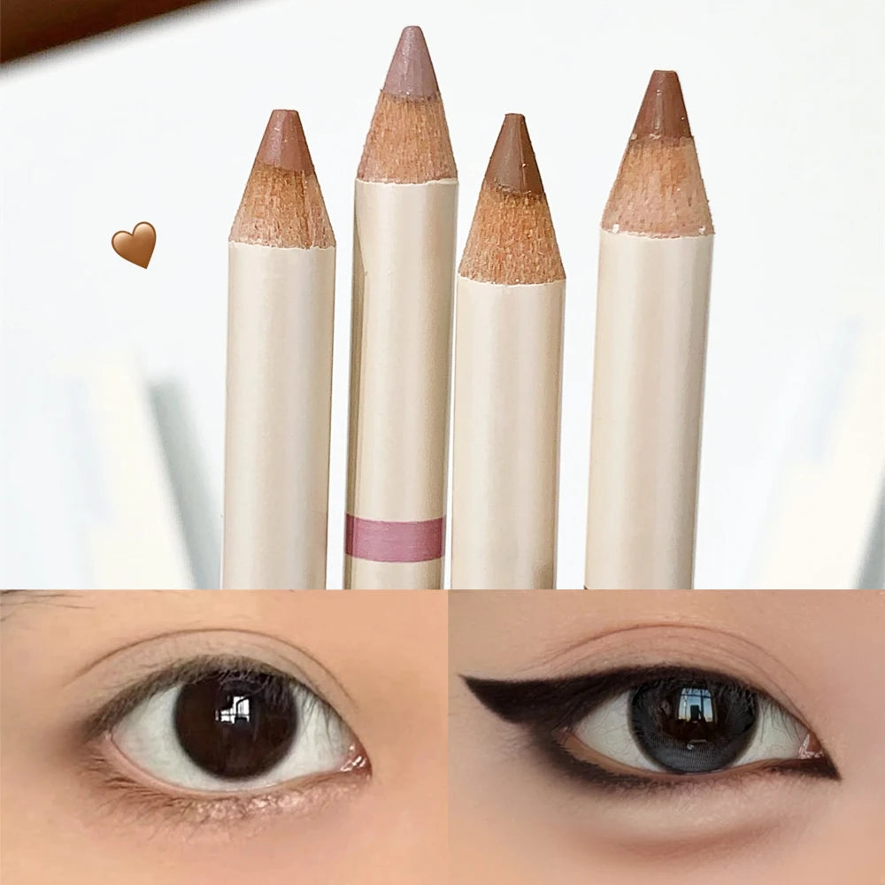 Dual-Ended Aegyosal & Highlighter Pencil Nude Pink Brighten Waterproof Lying Silkworm Pencil for Under Eye Shadow Makeup ﻿Stick Zpaxo