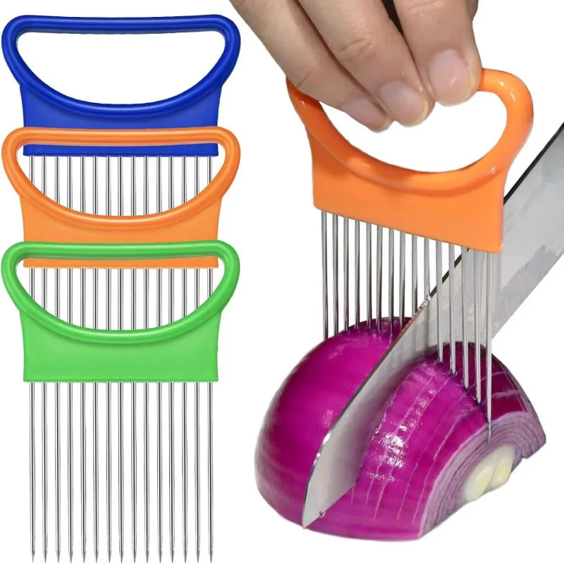 Stainless Steel Onion Holder & Vegetable Slicer – 1–4 Pcs