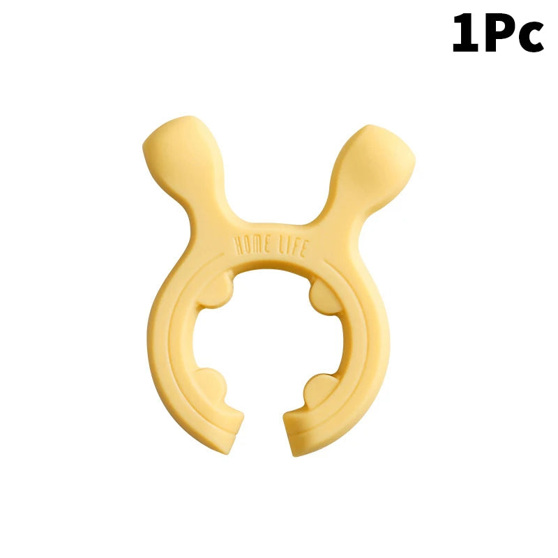 Silicone Spatula Rack Holder Deer Ear Anti Scalding Overflow Pot Clip Zpaxo Yellow