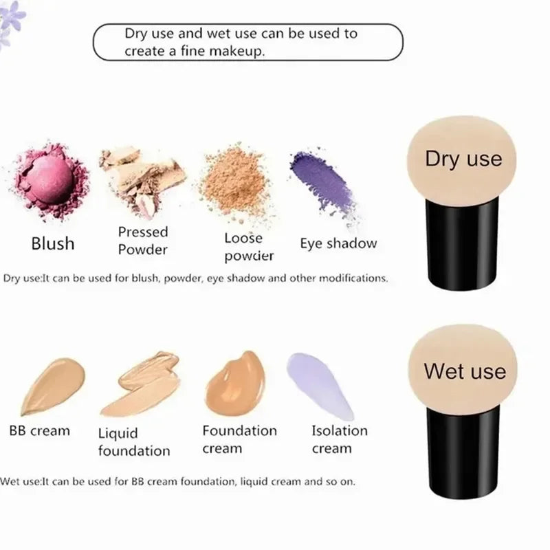 Mushroom Head Makeup Sponge – Wet & Dry Powder Puff with Handle