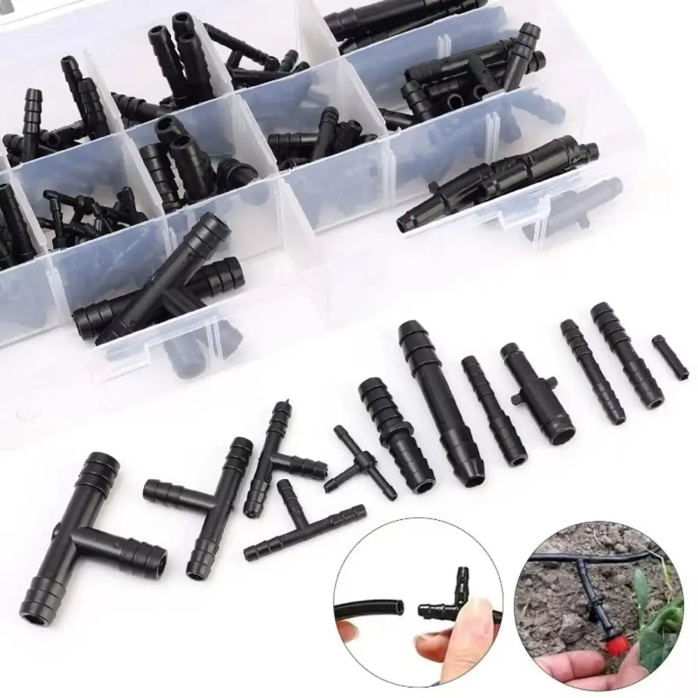Tee Connectors Quick Connect Fittings Straight Connectors Buckle Combination Water Spray Pipe Connectors 113PCS Set Durable Zpaxo