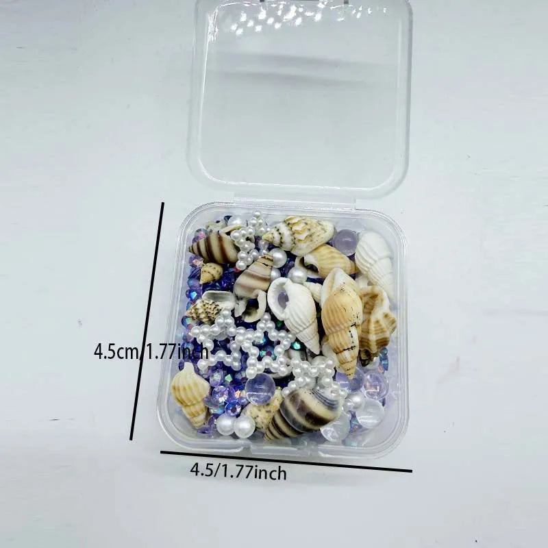1Box Ocean Style Epoxy Resin Filling DIY Star Moon Conch Shaped Crystal Epoxy Resin Filling Nail Glitter Decorations Zpaxo purple S