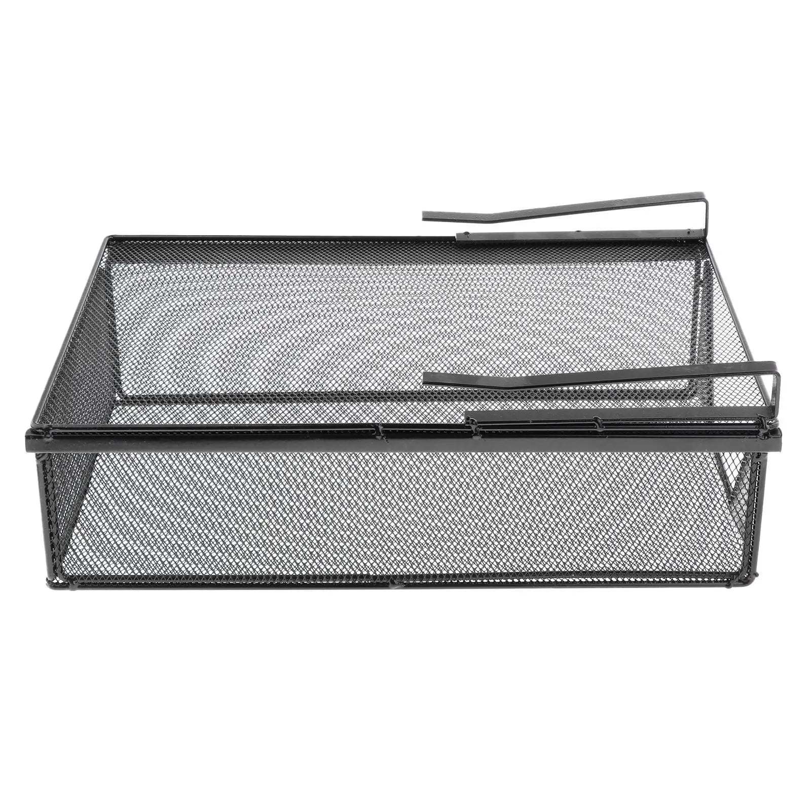 Hanging Pullout Drawer Basket Iron Decoration Space Saving Portable Closet Holder for Pantry Dining Room Under Desk Home Kitchen Zpaxo Black