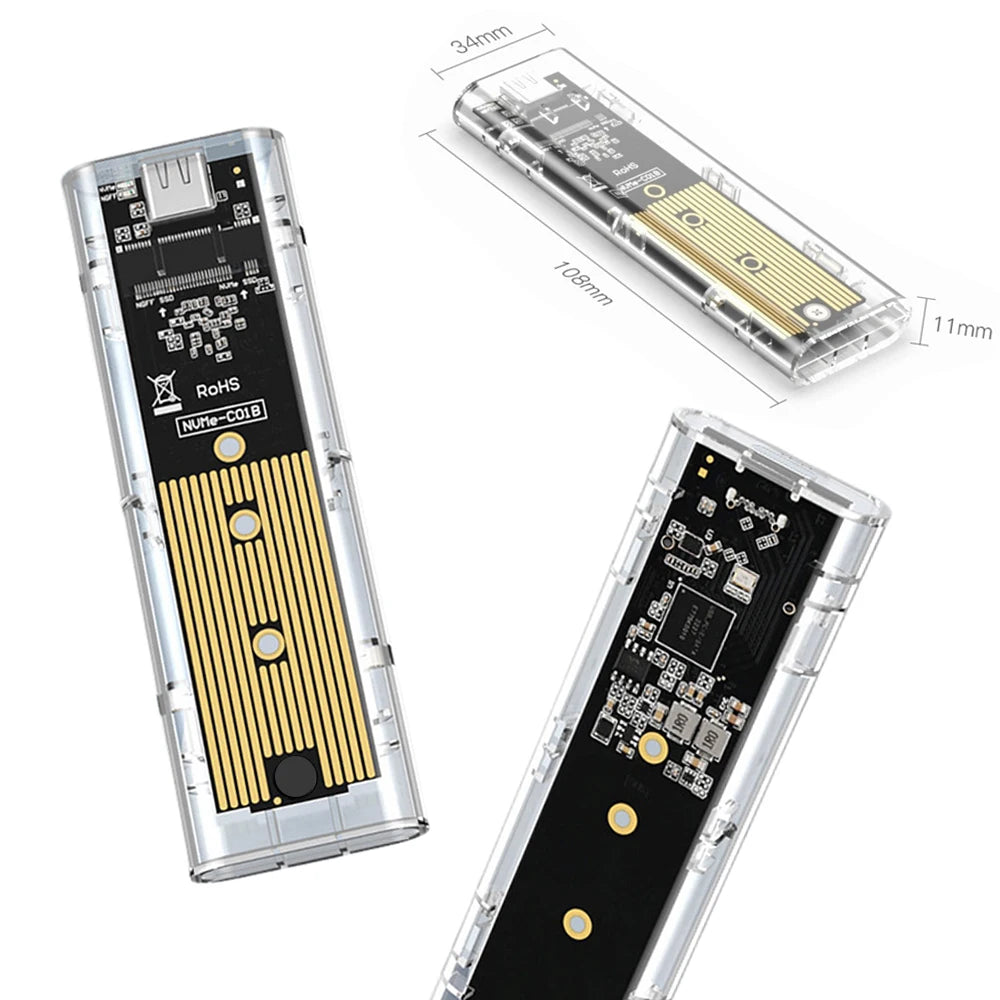 M.2 NGFF/NVME to USB3.0 Mobile Hard Disk Case SATA SSD Type-C 5Gbps Enclosure Adapter Zpaxo