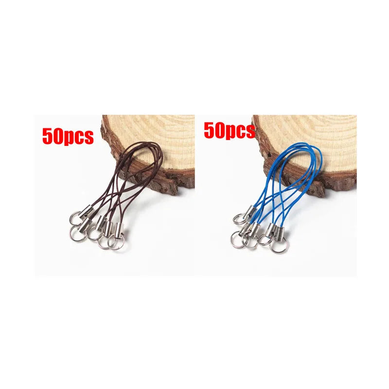 50/100pcs DIY Cord Pendant Lanyards – Lobster Clasp & Key Ring