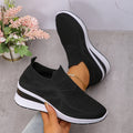 Women Sneakers 2025 New Outdoor Running Shoes Breathable Mesh Women Casual Shoes Comfortable Low Heel Wedge Sneakers Women Zpaxo black 43