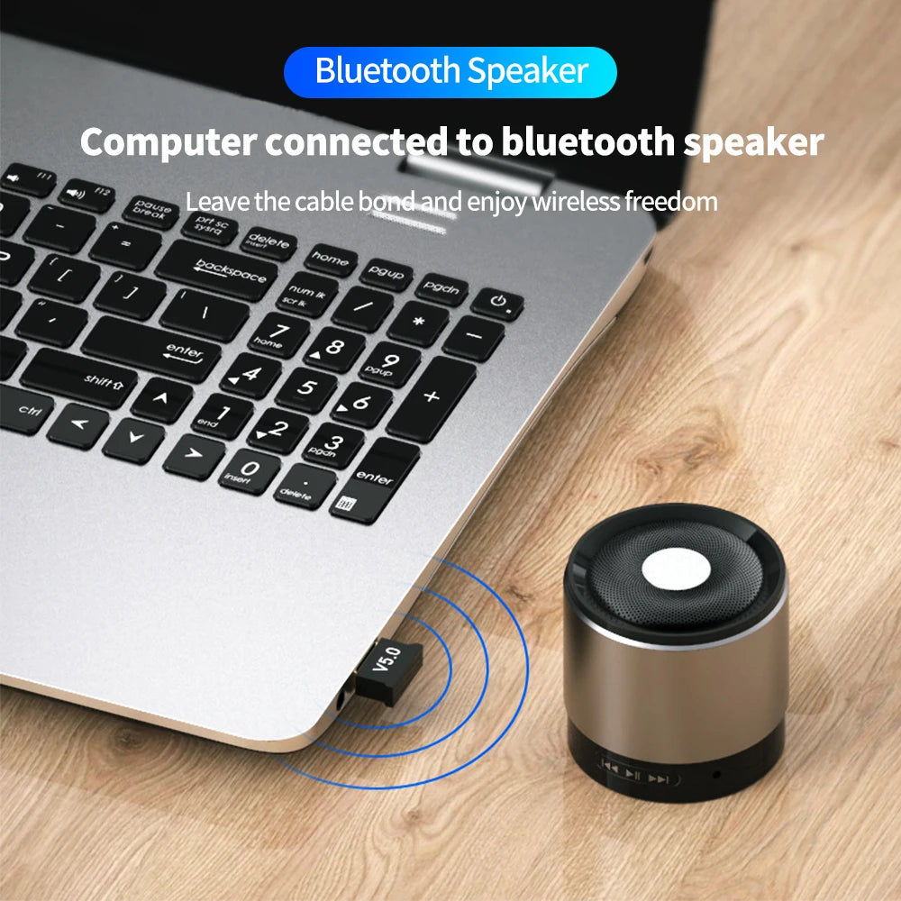USB Bluetooth Adapter Transmitter Bluetooth V5.0 Receiver Audio Bluetooth Dongle Wireless USB Adapter for Laptops Computer Mouse Zpaxo