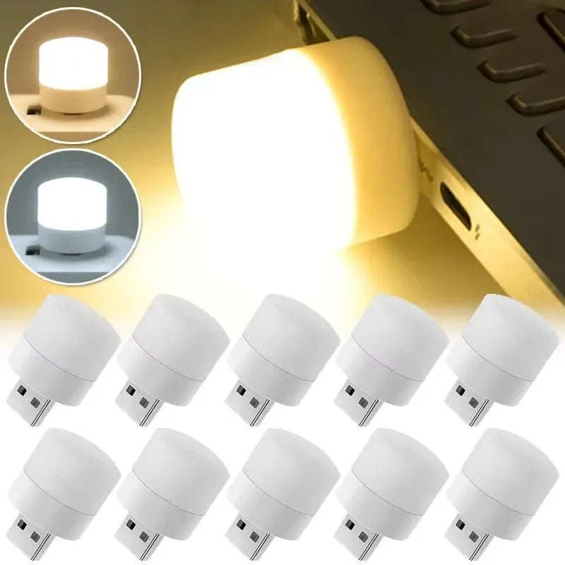 Mini USB LED Night Light – Plug-In Portable Reading Lamp