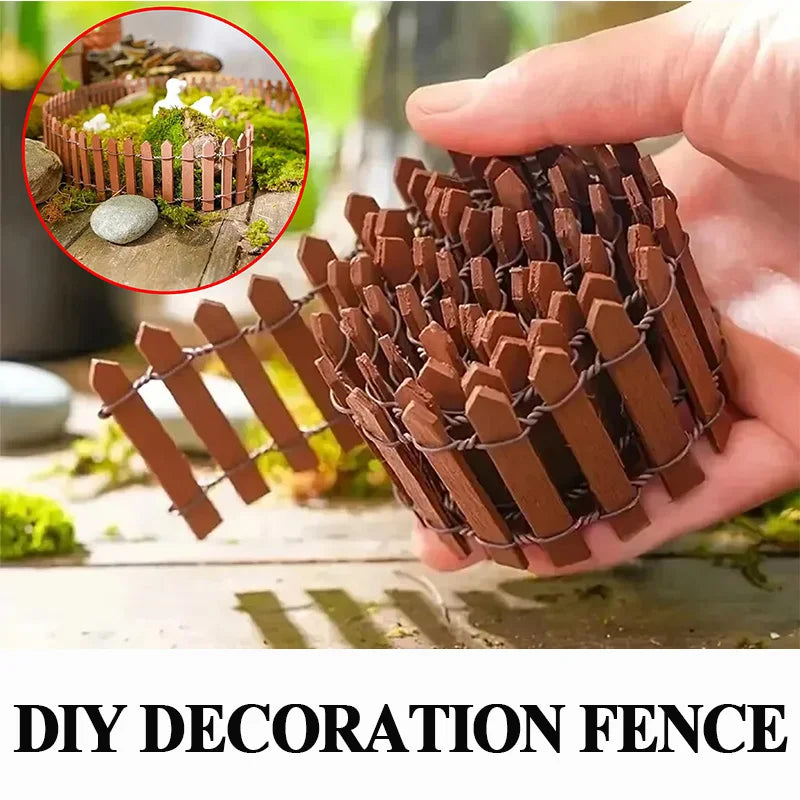 1/2pcs Mini Fence Garden and Bonsai Decoration Fairy Tale Garden Fence Wooden Decoration DIY HandicraftProject Mini Picket Fence Zpaxo