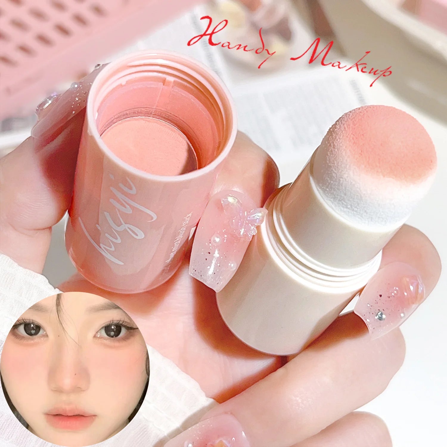 Cloud Soft Matte Blush Stick for a vibrant, brightening, natural bare makeup look, enhancing flawless skin tone Zpaxo