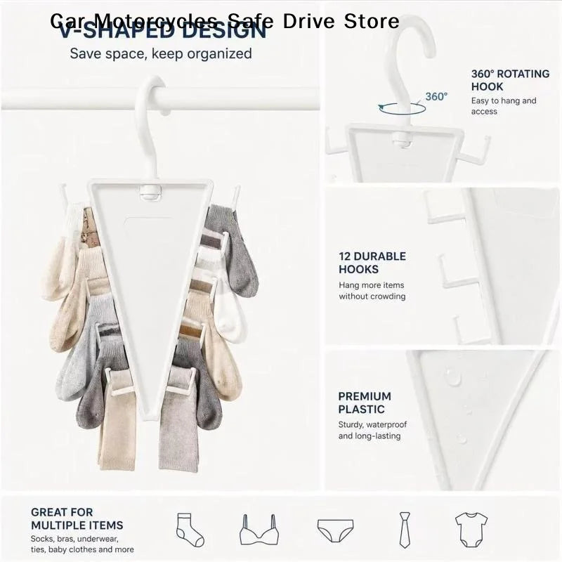 CMV-Shape Multi Hook Closet Hanger Organizer 12 Hooks Space Saving