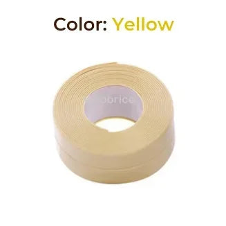 PVC Waterproof Sealing Tape Bathroom Toilet Caulk Tapes Kitchen Sink Countertop Mildew Fouling Proof Sealer Self Adhesive Strip Zpaxo Yellow 3.2M 3.8MM