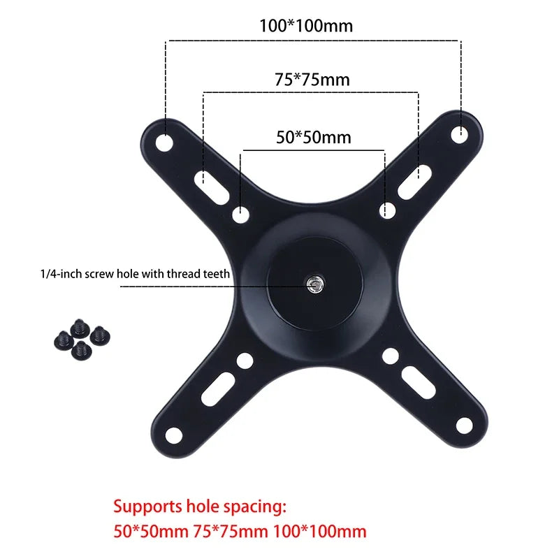 1Set Portable Monitor Mounting Bracket Plate VESA 1/4 Inch Screw Hole To 100x100MM 75x75MM M4 Screw Set Wall Mount Holder Zpaxo