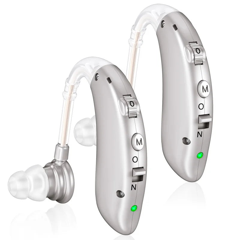 Rechargeable USB Hearing Aid Behind Ear Sound Amplifier Elderly Noise