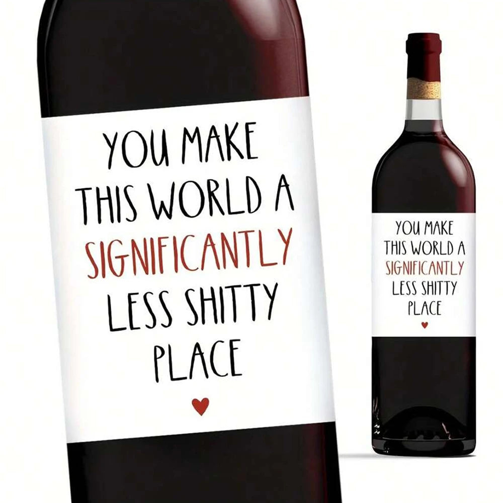 4/8/12Pcs Funny Cute Wine Bottle Label Stickers Wine Label for Birthday Party Thanksgiving Day Gift Zpaxo