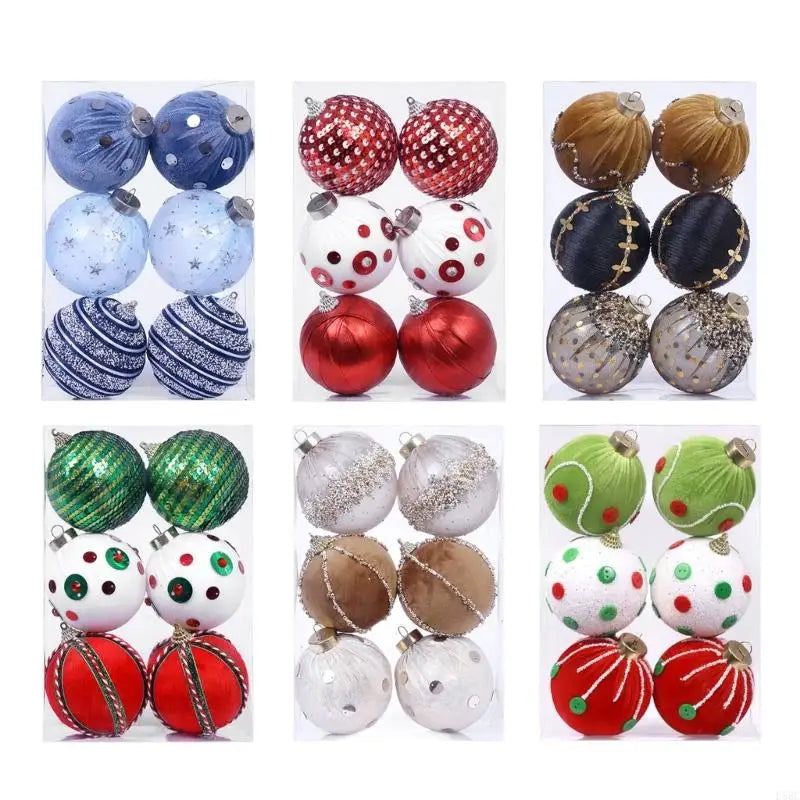 1 Box Festival Plush Sphere Decorations Colorful Dots Christmas Tree Zpaxo