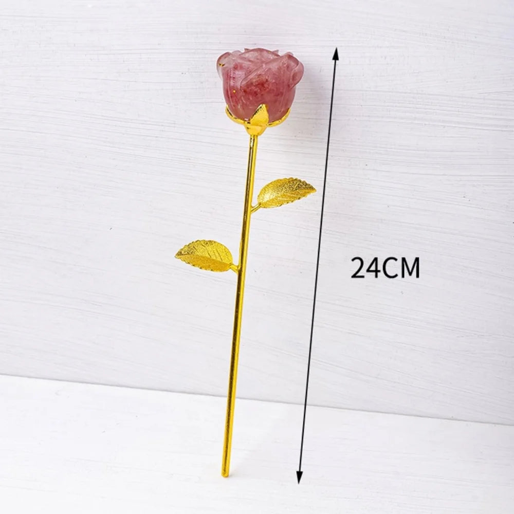 Crystal Rose Flower Figurine – Elegant Ornament & Gift