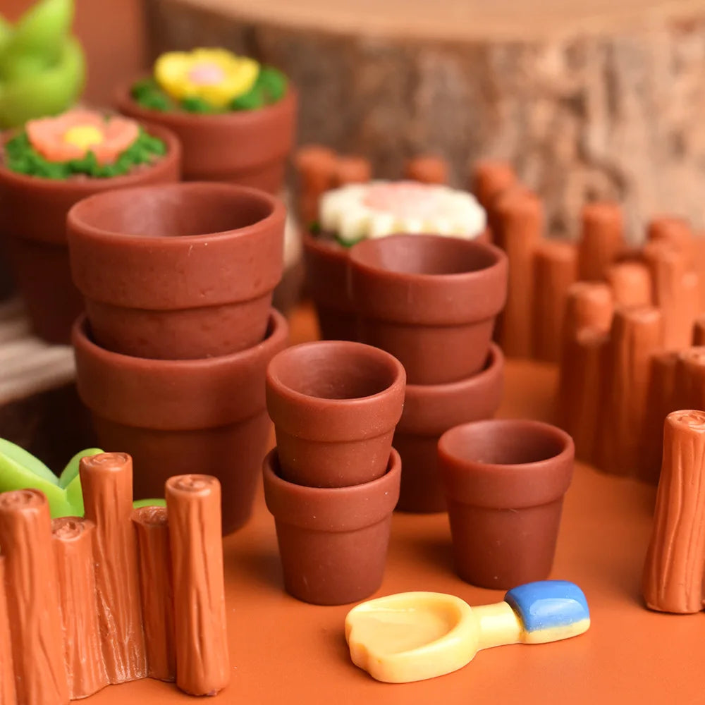 Mini Terracotta-Style Plastic Planters – Fairy Garden Succulent Pots