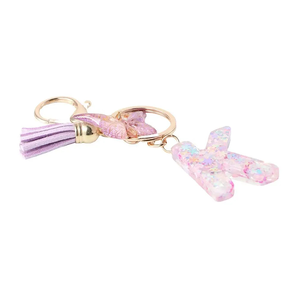 A To Z 26 A To Z 26 Alphabet Keyring Butterfly Purple Snowflakes Purple Snowflakes Letter Keychain Tassel Resin Birthday Gifts Zpaxo