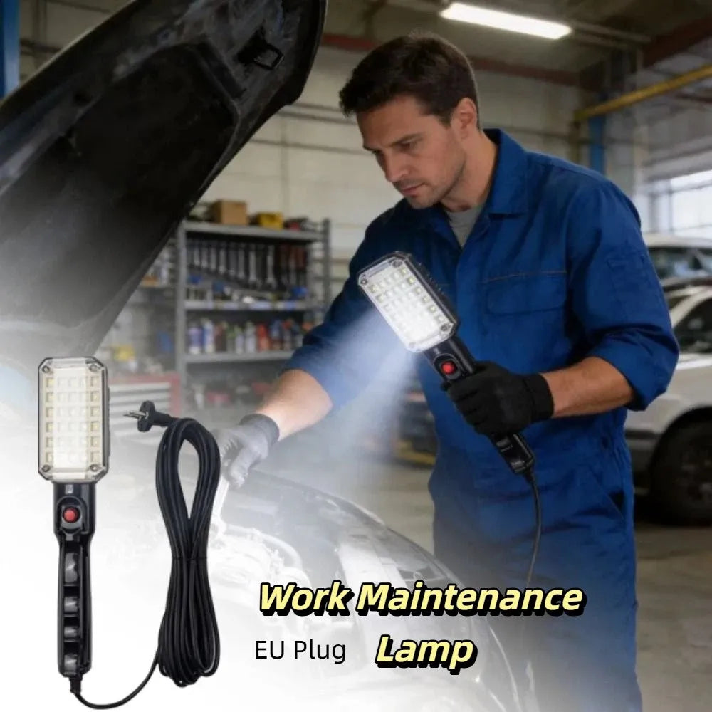 Powerful LED Work Light Corded Magnet Portable USB Rechargeable Zpaxo