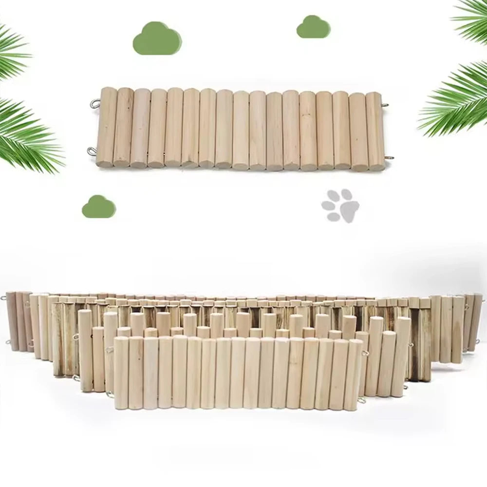 Hamster Habitat Accessories Multiple Size Wooden Bridge Cage Hamster Bendable Fence for Small Animals Climbing Zpaxo