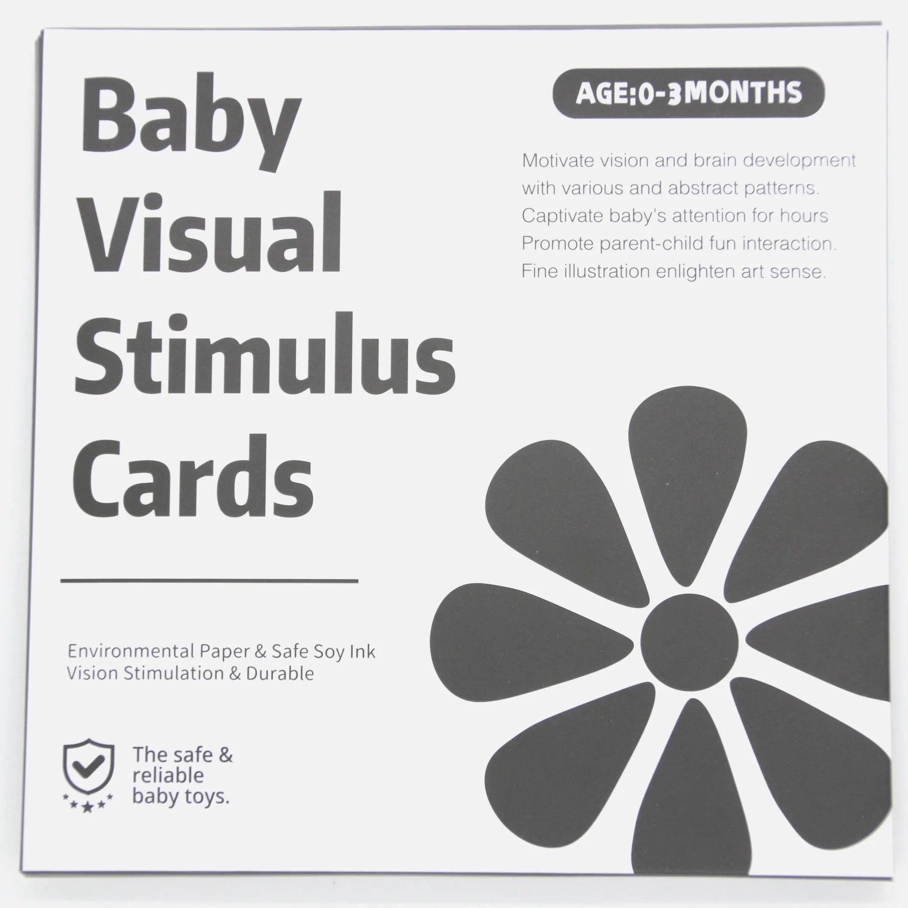 VISUAL CARDS Baby Early Education Training Card Baby Visual Stimulation Black and White Card Tracking Laraca Color Card Zpaxo 0-3M