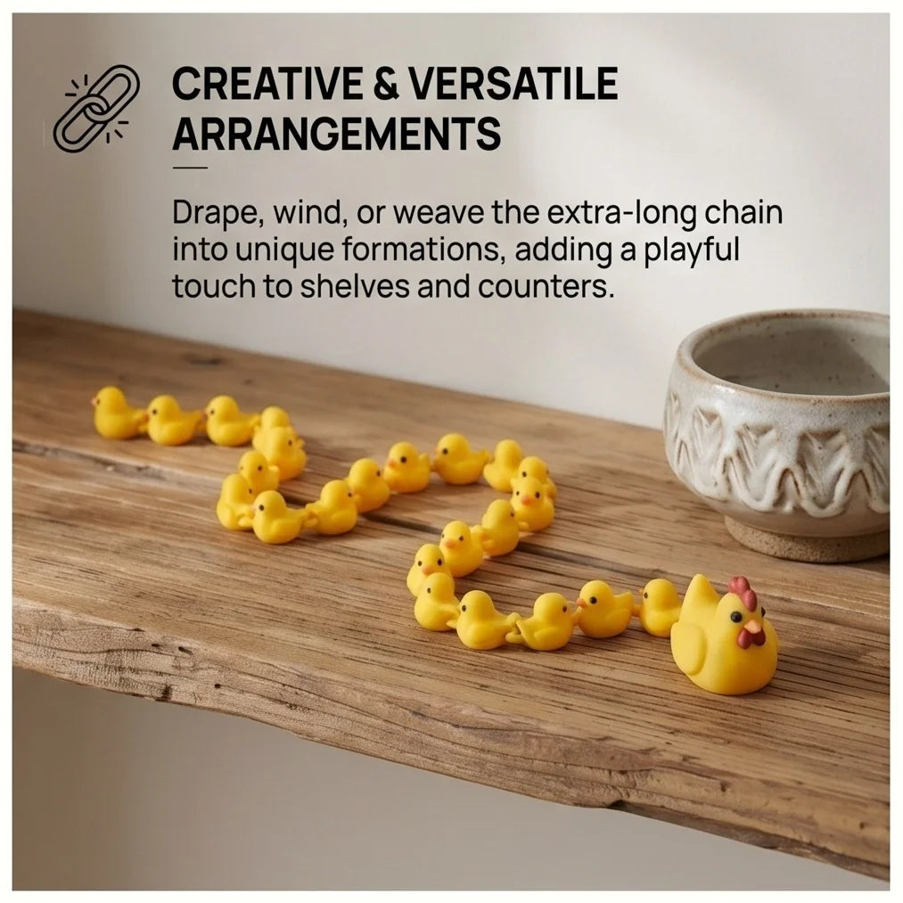 Funny Articulated Hen Chicks Chain 3D Printed Fidget Sensory Desk