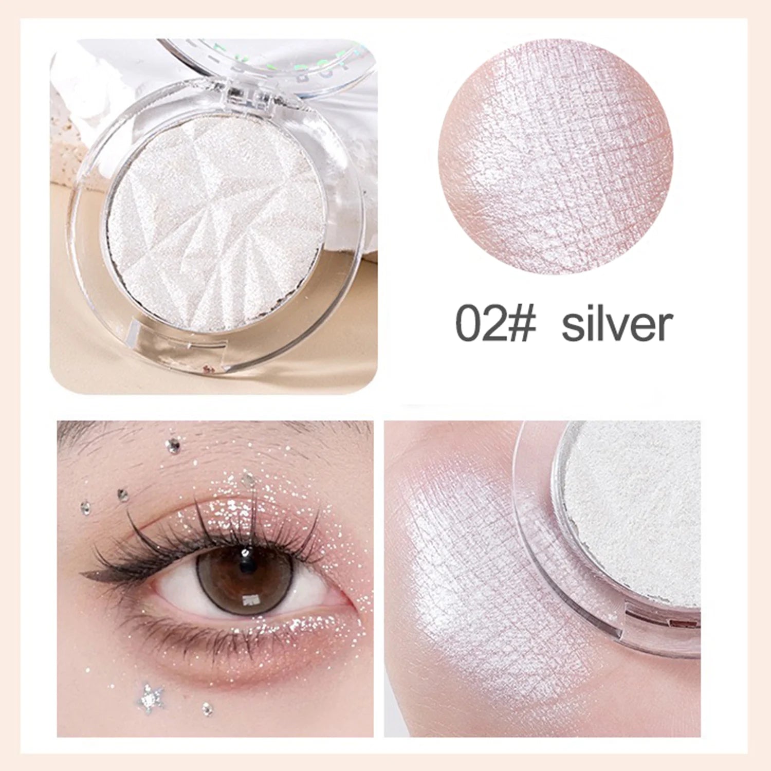 Shimmer Glow Highlighter – 2-Color Palette for Radiant Skin, Brighten & Contour, Festival & Party Makeup, Long-Lasting Shine Zpaxo 02