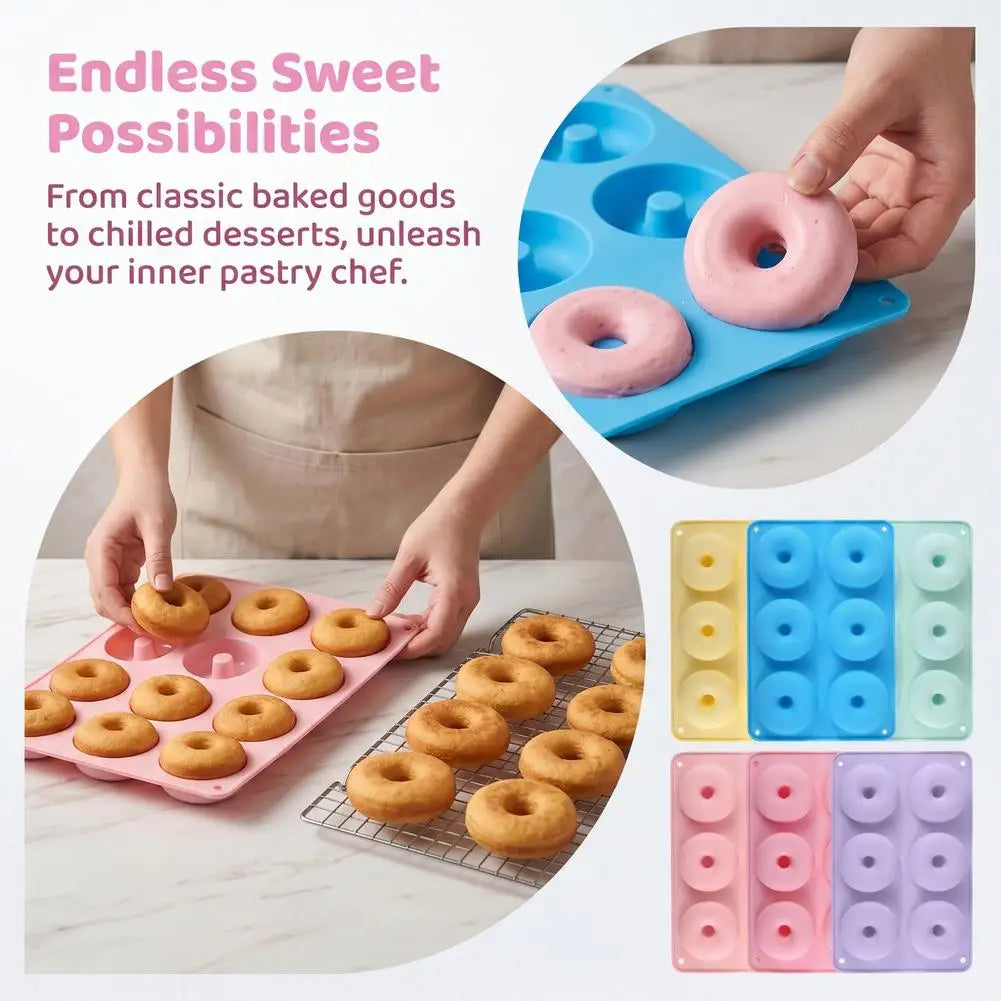 6-Cavity Silicone Donut Mold – Non-Stick Baking Mold Silicone Baking Mold Zpaxo