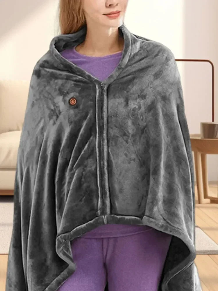 USB Electric Heated Blanket – 3 Heat Levels Wearable Fleece Throw Heated Lap Blanket Zpaxo