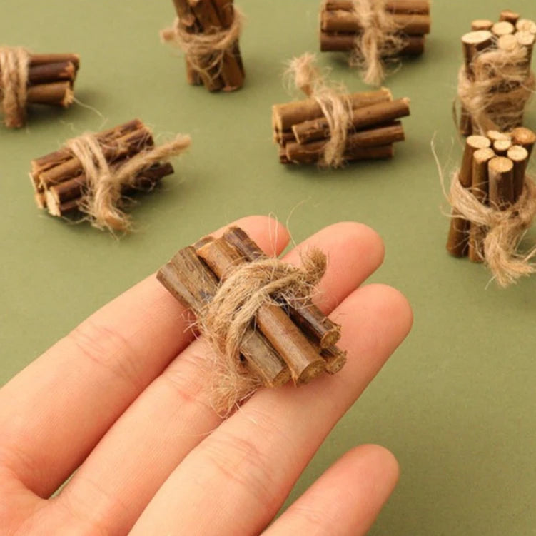 1:12 Dollhouse Miniature Bonfire Firewood Model Set | Decor