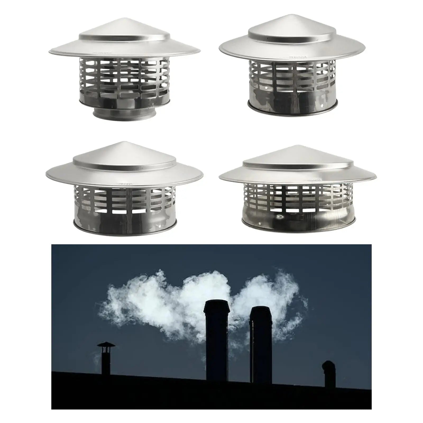 Chimney Rain Cap – Stainless Steel Rainproof Roof Vent Cover Chimney Rain Cap Zpaxo