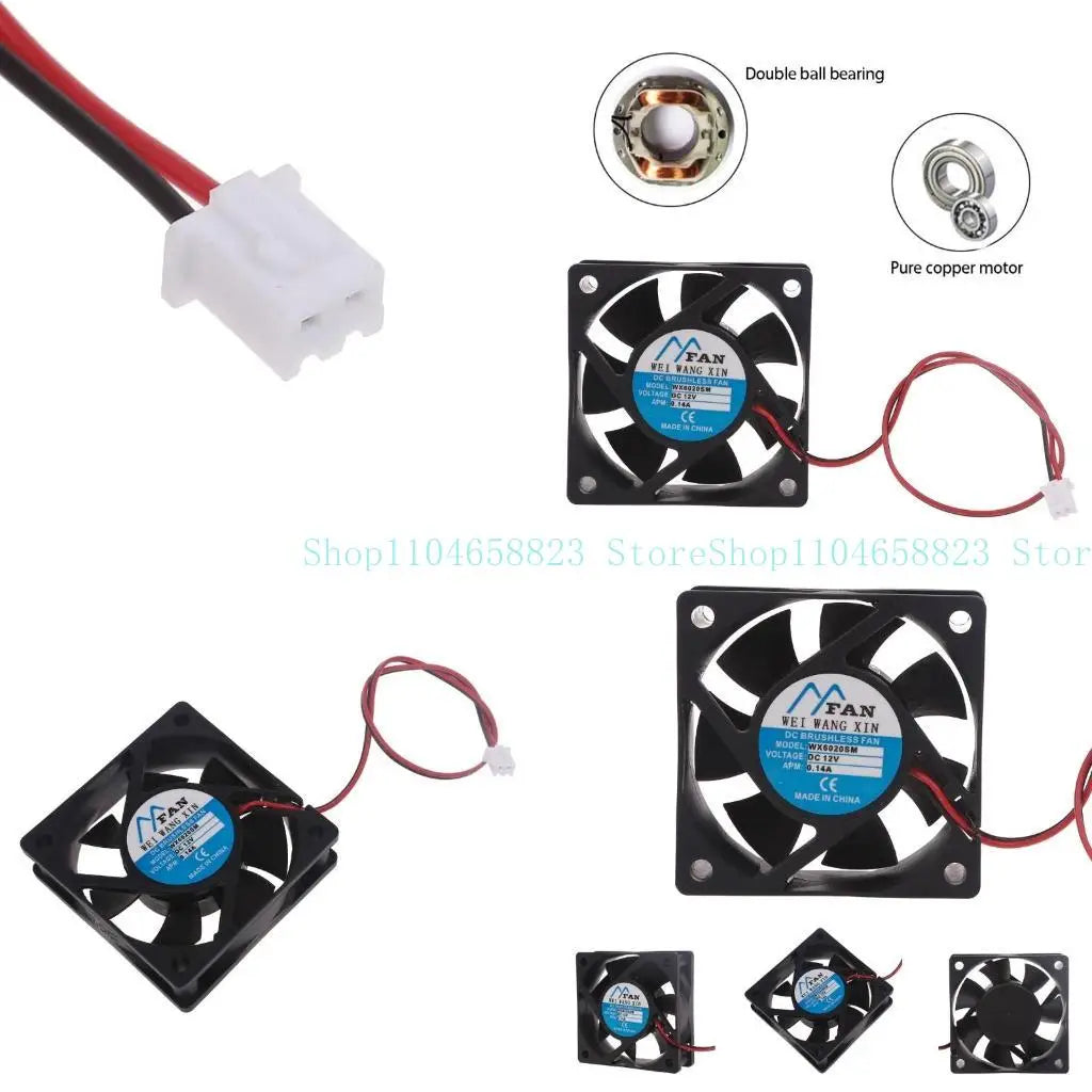 4500RPM CPU Cooling Fan 6020 0.2A 60mm for DC Brushless Sleeve Bearing Temperature Control Server Cooler 2Pin Zpaxo