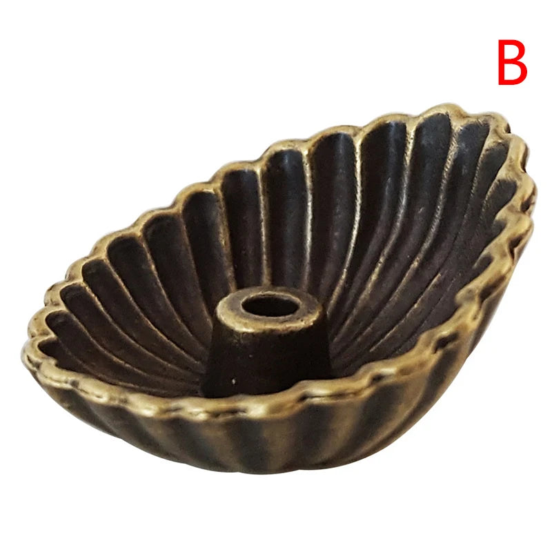 Vintage Alloy Incense Burner Horse Lucky Hollow Lotus Censer Seashell Zpaxo B