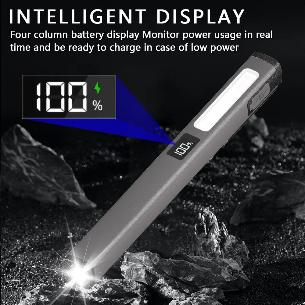 ESMARTER Rechargeable LED Penlight – 3-Mode Magnetic Flashlight