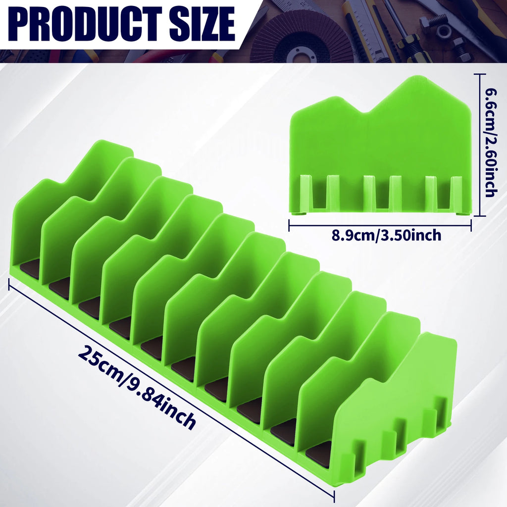 2/4 Pcs 10 Slots Plier Organizer Plastic Tool Rack with Nonslip Rubber Base Space Saving Toolbox Storage Pliers Cutters Wrenches Zpaxo