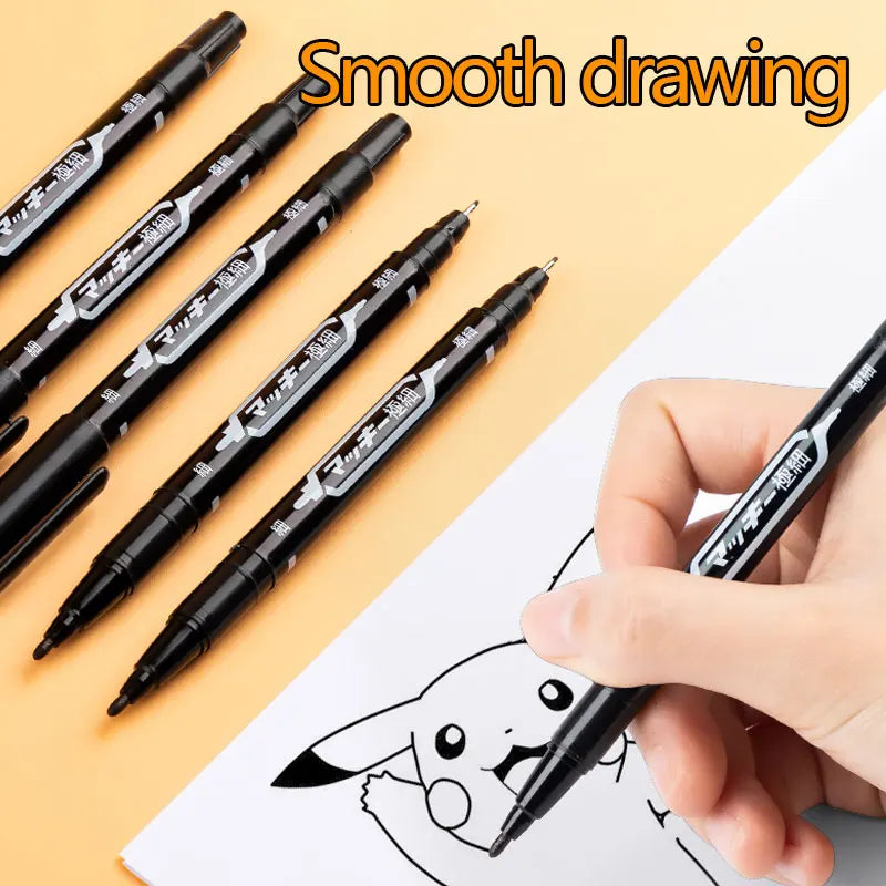 Double Headed Marker Pen Oily Permanent Markers Pens Fine Point Zpaxo